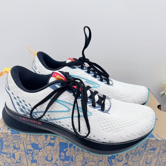Brooks Shoes Copy Brooks Levitate 5 Road Running Shoe White Bluebird Black Womens Us 85